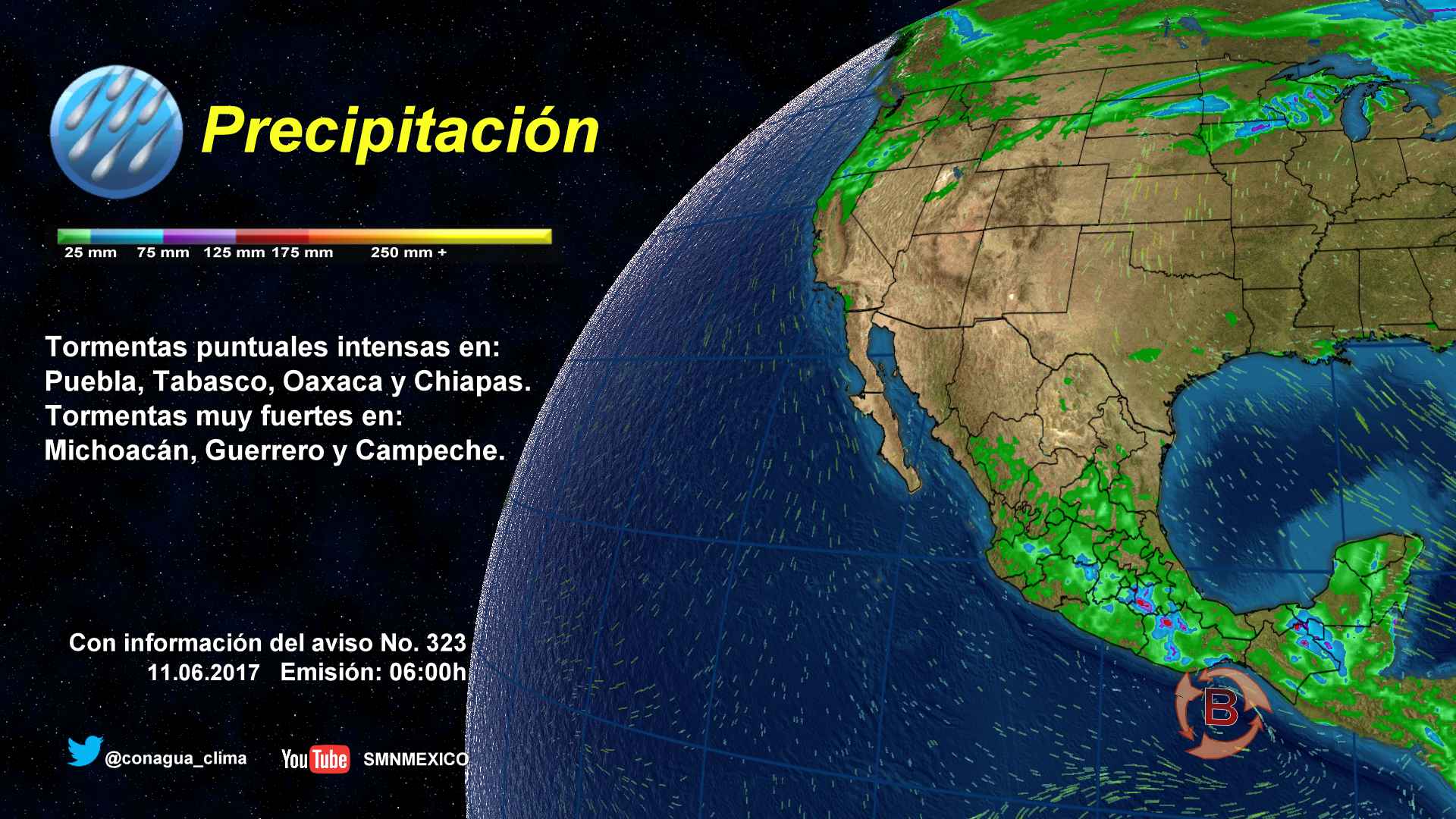 Continuarán las tormentas en el sur y sureste del país - 1106