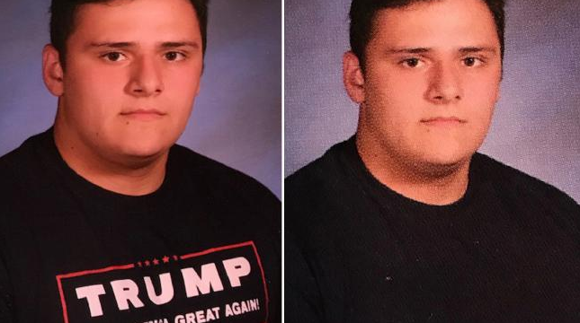 Escuela edita imágenes del anuario para censurar mensajes a favor de Trump