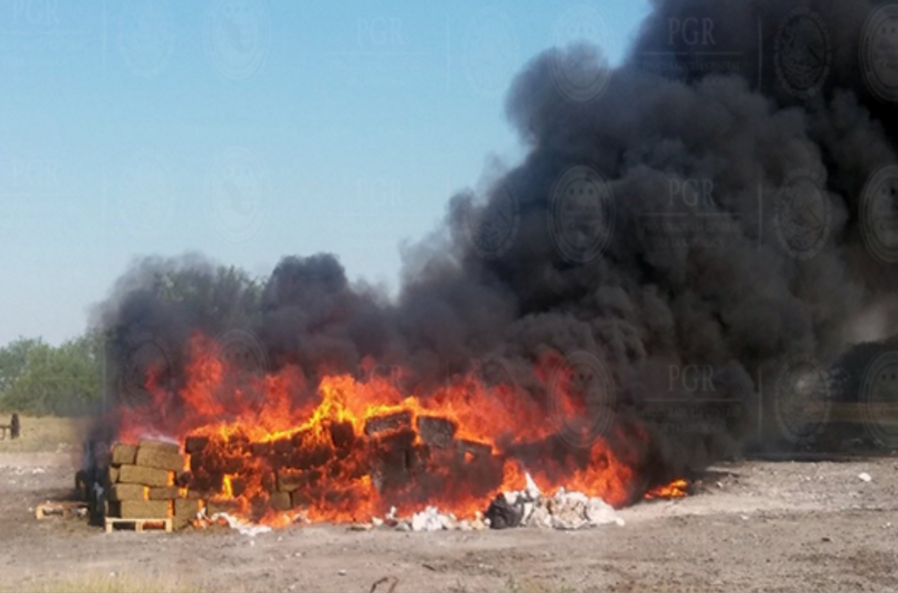 Queman tres toneladas de droga en Tamaulipas Queman tres toneladas de droga en Tamaulipas