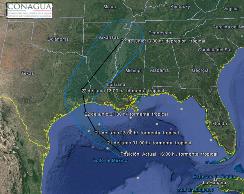 Se forma tormenta tropical 'Cindy' frente al Golfo de México - Captura-de-pantalla-2017-06-20-a-las-16.08.56