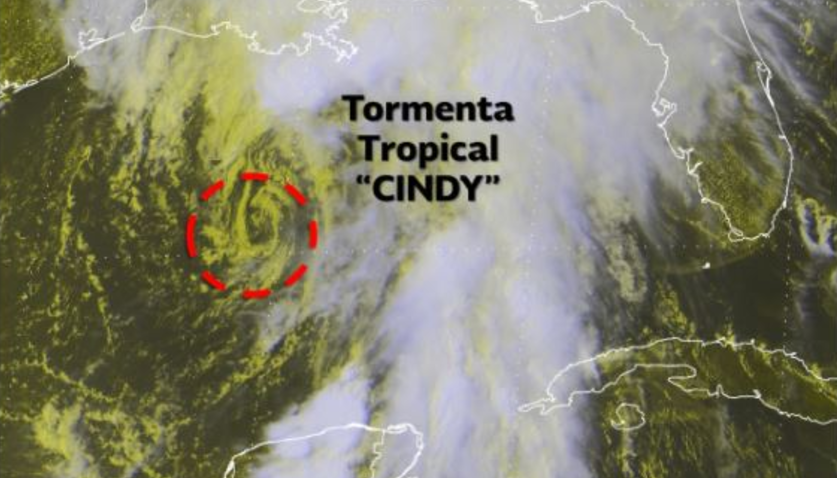 Se forma tormenta tropical ‘Cindy’ frente al Golfo de México