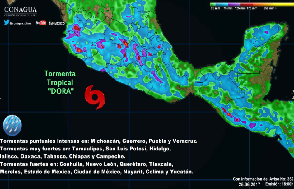 Tormenta tropical Dora podría convertirse en huracán