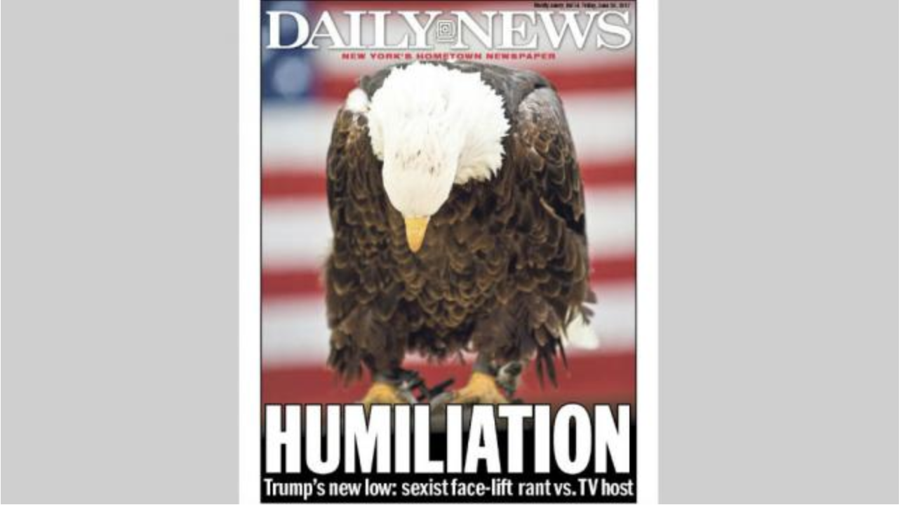 Portada de Daily News recrimina a Trump por mensajes sexistas