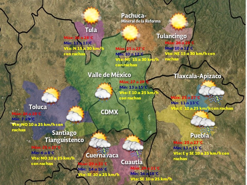 Se pronostican lluvias fuertes y actividad eléctrica en el sur y sureste del país - VDM-1806