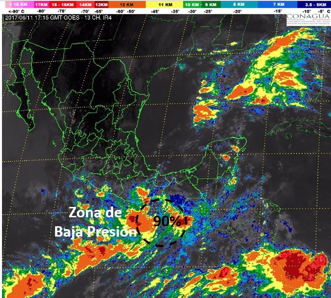 Alerta el SMN por posible formación de ciclón en el Pacífico - baja-presión-pacífico
