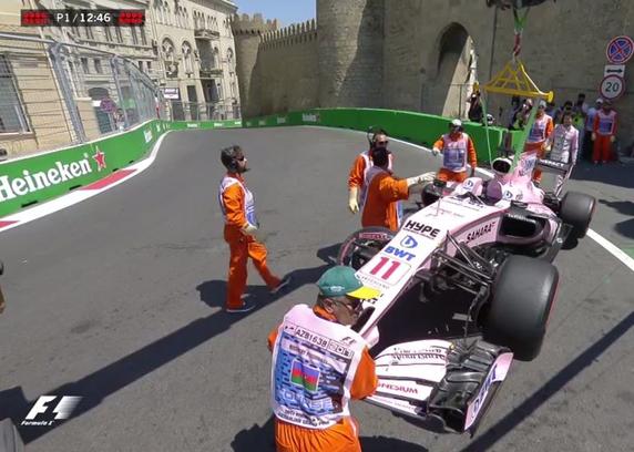 #Video Checo Pérez choca contra un muro en Bakú - checo-pérez-bakú