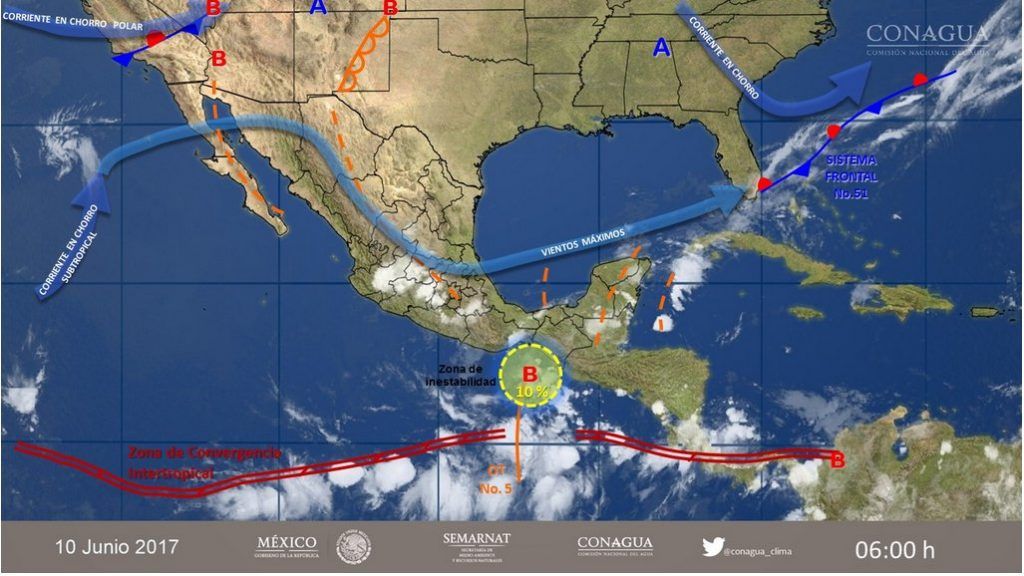 Prevén tormentas fuertes en la mayor parte del país - clima-10-jun-1024x576