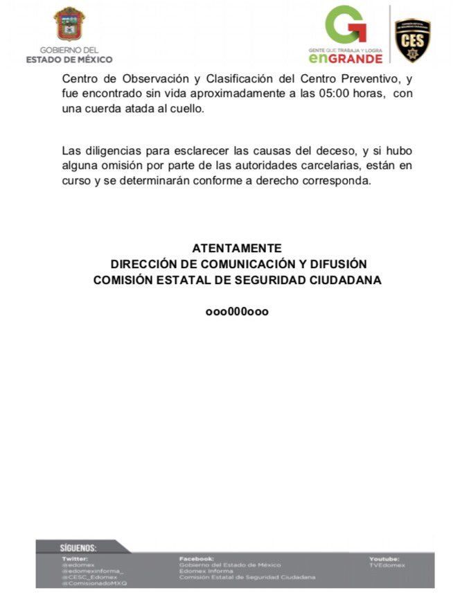 Encuentran muerto en su celda al presunto asesino de Valeria - comunicado-asesino-valeria1