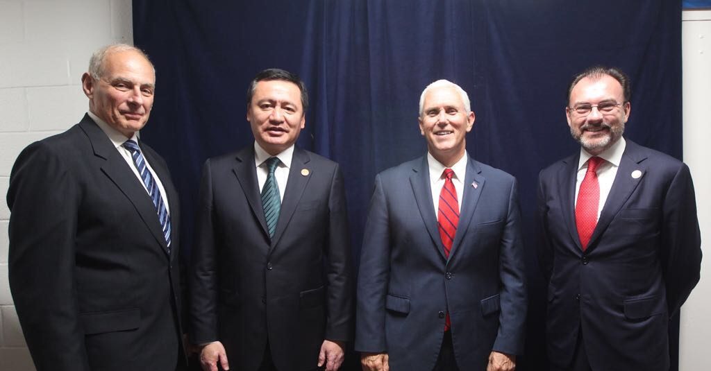 Osorio Chong y Luis Videgaray se reúnen con Mike Pence y John Kelly