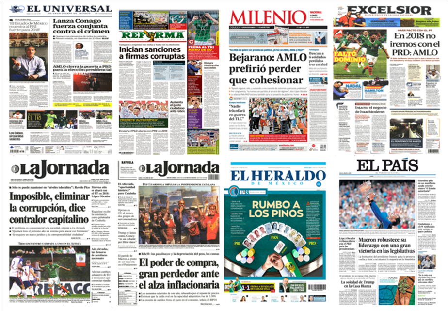 AMLO y Macron en primeras planas del lunes