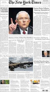 Metrobús y Jeff Sessions en primeras planas - portadas-14-junio-nyt
