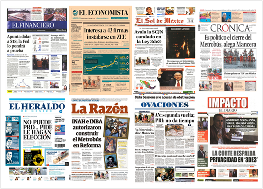 Metrobús y Jeff Sessions en primeras planas - portadas-14-junio1