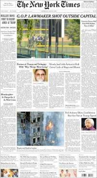 Mancera, Oaxaca y Steve Scalise en primeras planas - portadas-15-junio-nyt