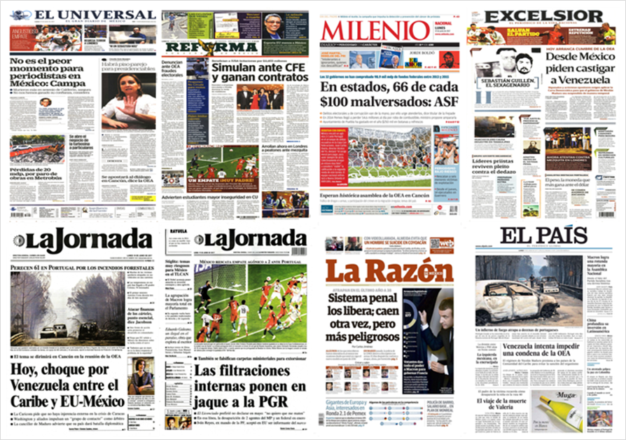 OEA, el Tri y Portugal en primeras planas del lunes