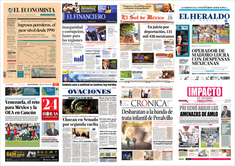 OEA, el Tri y Portugal en primeras planas del lunes - portadas-19-jun1