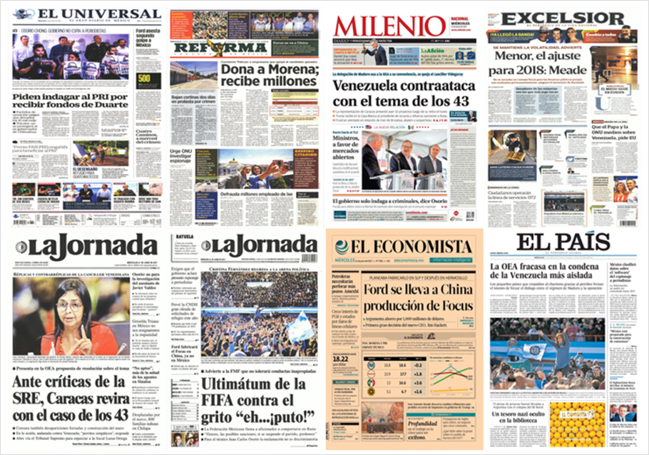 Venezuela, Osorio Chong y Barclays en primeras planas