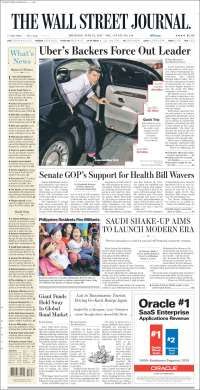 Venezuela, el Tri y Uber en primeras planas del jueves - portadas-22-jun-twsj