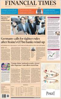 Frente amplio democrático y Trump en primeras planas - portadas-27-jun-financial