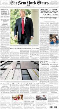 Frente amplio democrático y Trump en primeras planas - portadas-27-jun-nyt