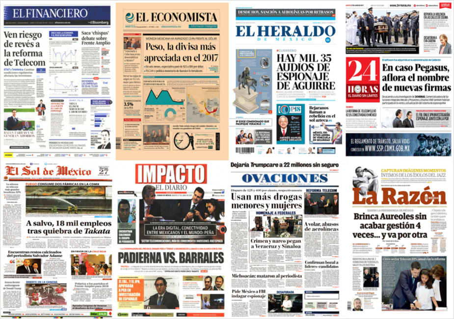 Frente amplio democrático y Trump en primeras planas - portadas-27-jun1