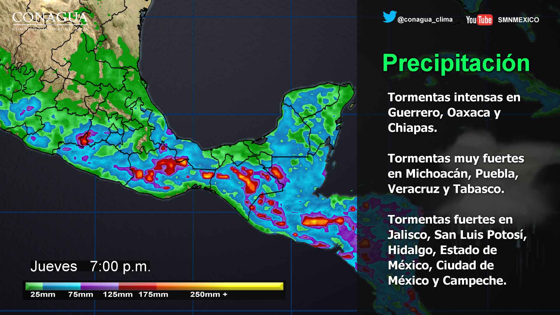 Se mantendrán las tormentas fuertes en el centro, sur y sureste del país - pronostico-1506