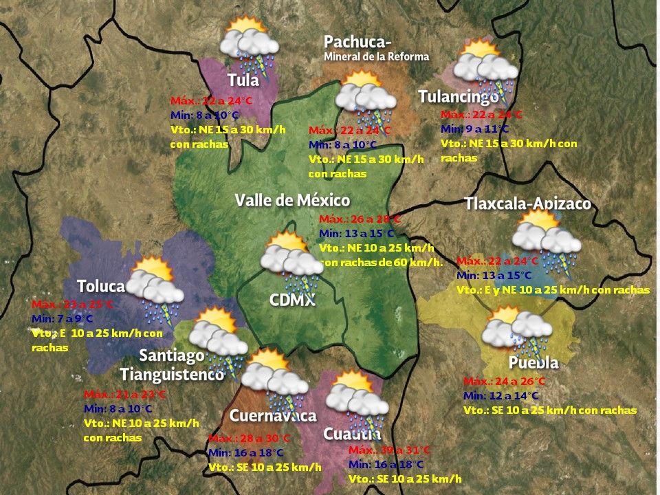 Se esperan tormentas fuertes en el occidente y sureste del país - vdm-2506
