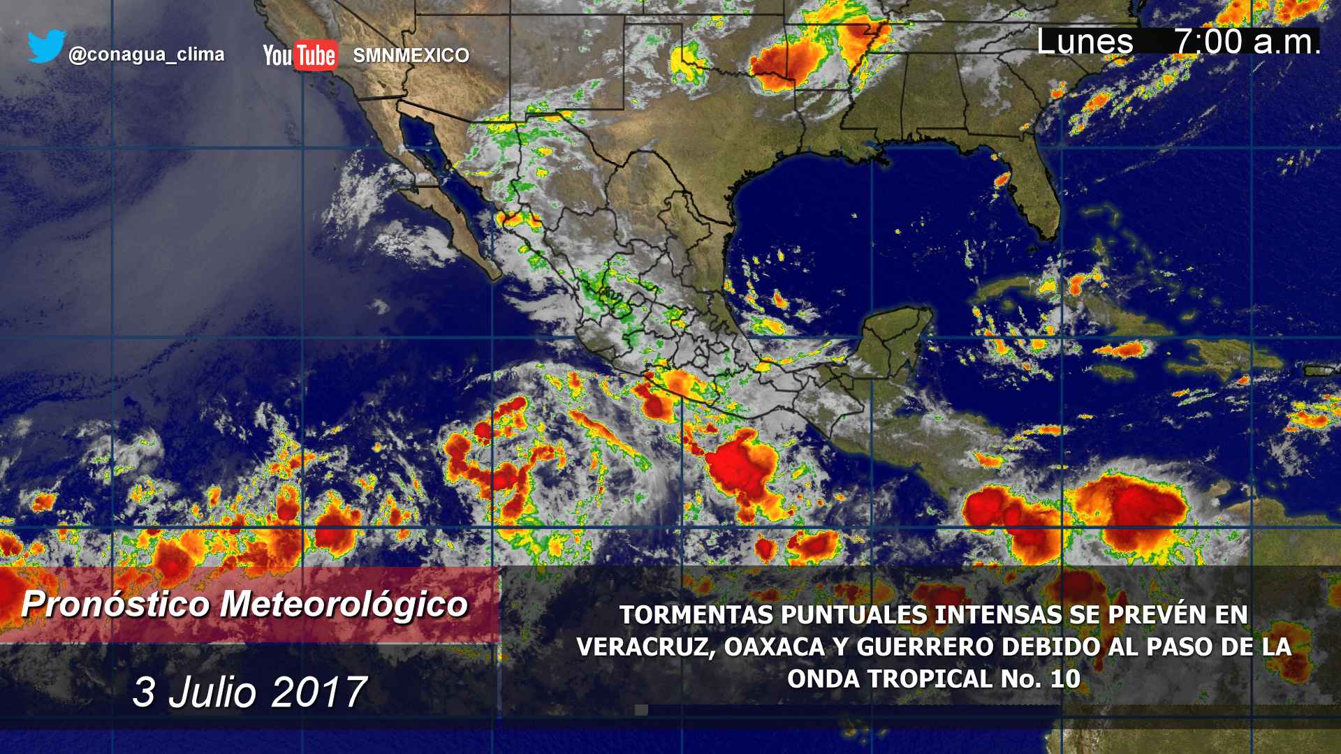 Continuarán las tormentas intensas en el sureste del país - 0307