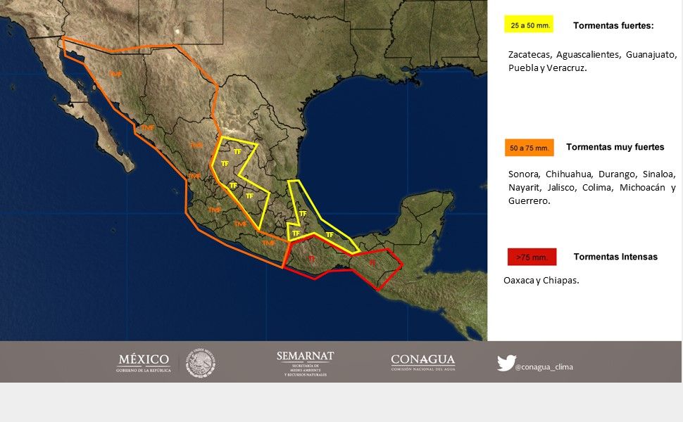 Predominarán tormentas en gran parte del país - 2307-2
