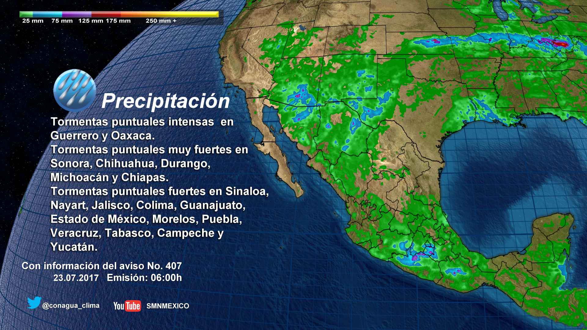 Predominarán tormentas en gran parte del país - 2307
