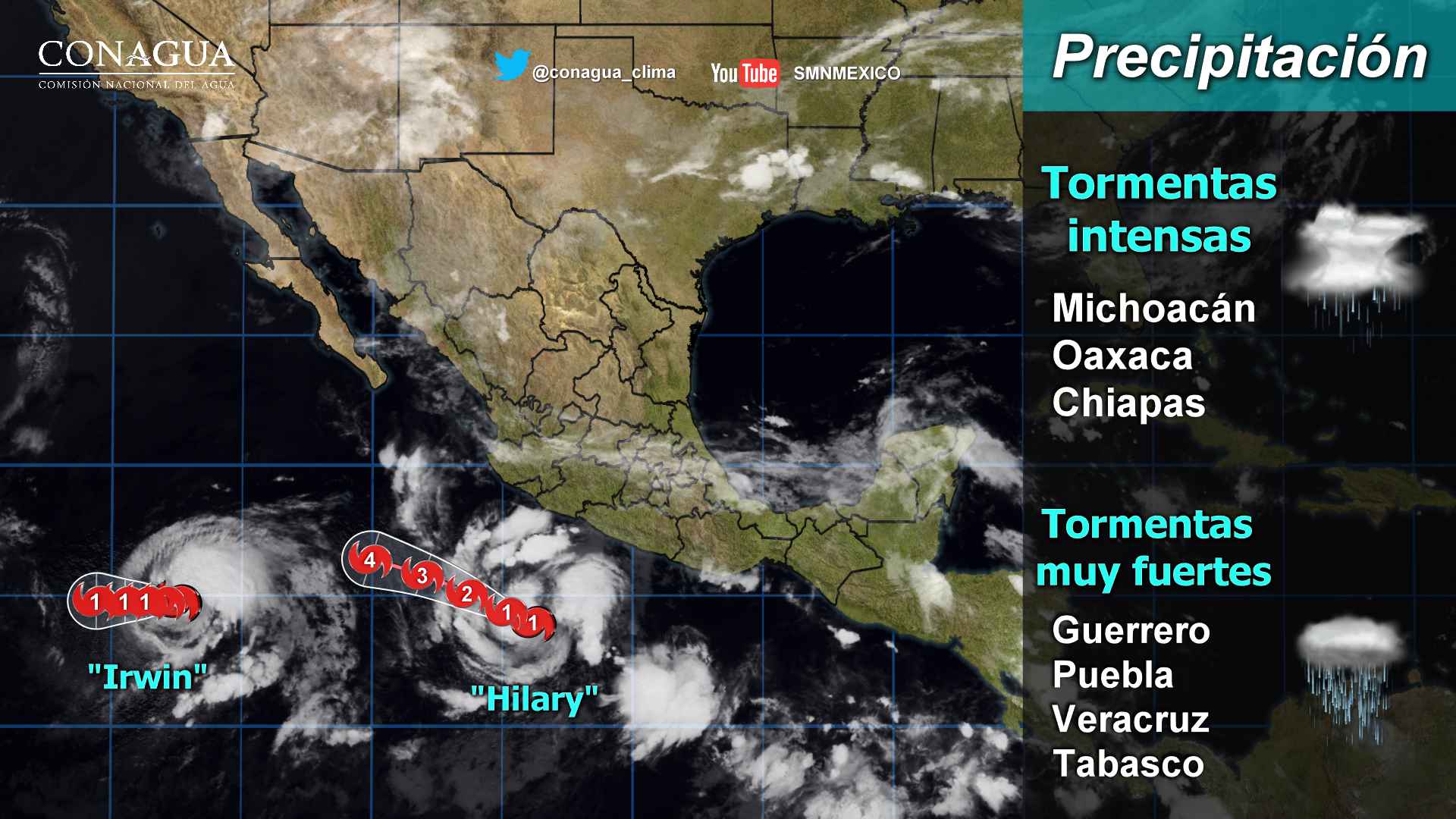 Continuarán las tormentas fuertes en varios estados del país - 2407-2