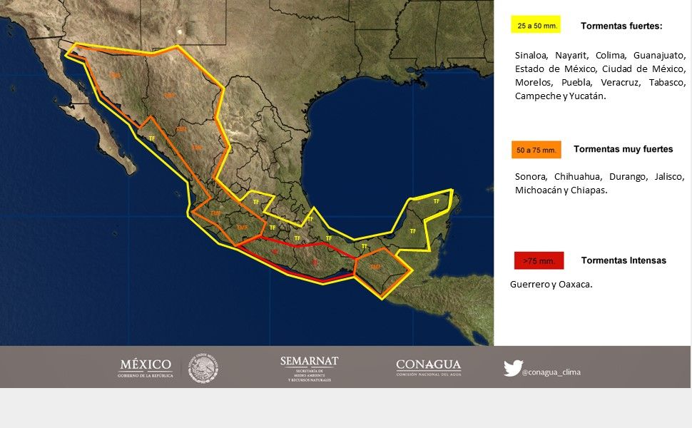 Continuarán las tormentas fuertes en varios estados del país - 2407