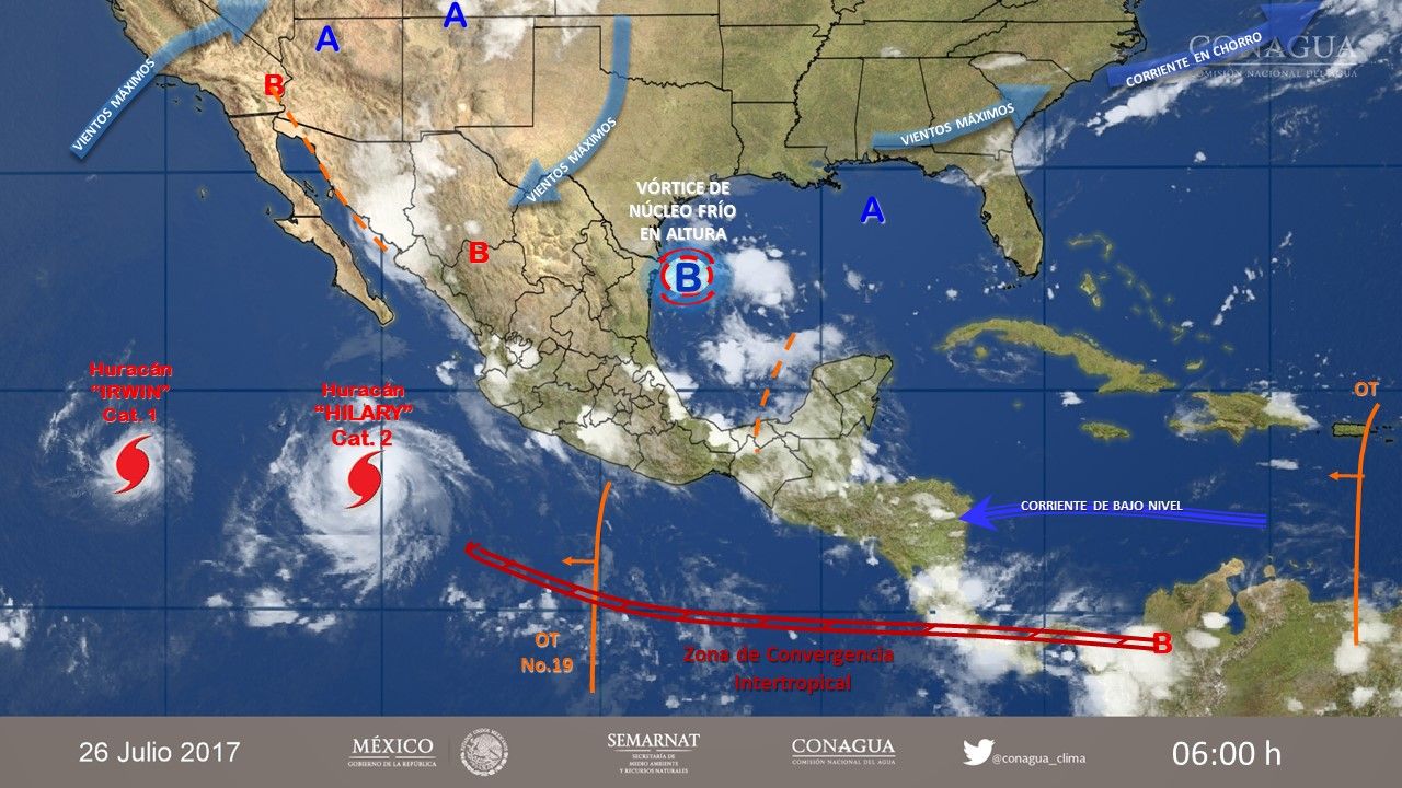 Lluvias y vientos fuertes en la mayor parte del país - 2607-3