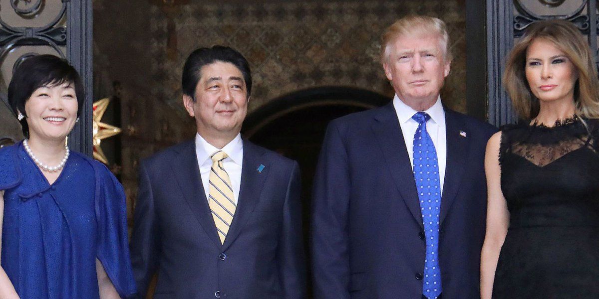 ¿La primera dama de Japón no quiso hablar con Trump?