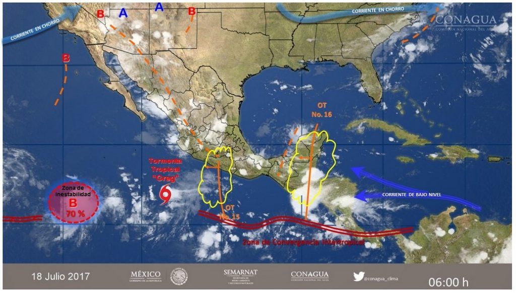 Pronostican lluvias en todo el país - clima-18-jul-1024x582