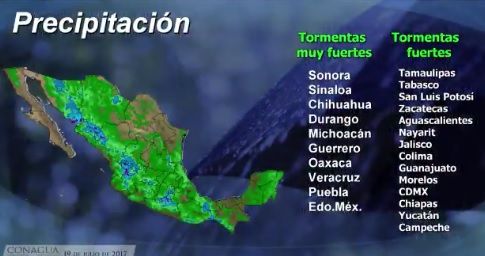 Prevén tormentas fuertes en varios estados del país - clima-19-jul2