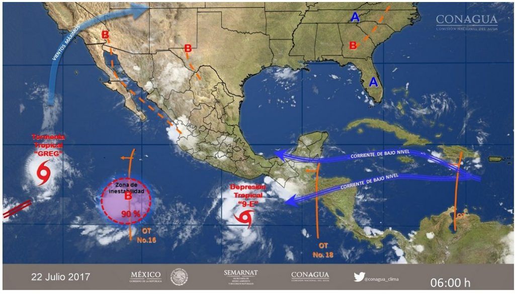 Prevén lluvias en la mayor parte del país - clima-22-jul-1024x584
