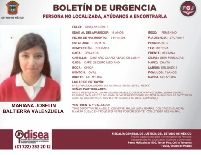 Hallan cadáver de joven desaparecida en Ecatepec - desparecida-americas