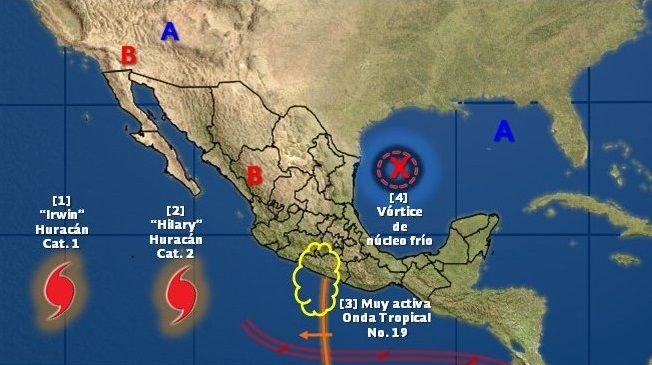 Huracán Hilary provocará oleaje de 3.5 metros en el Pacífico