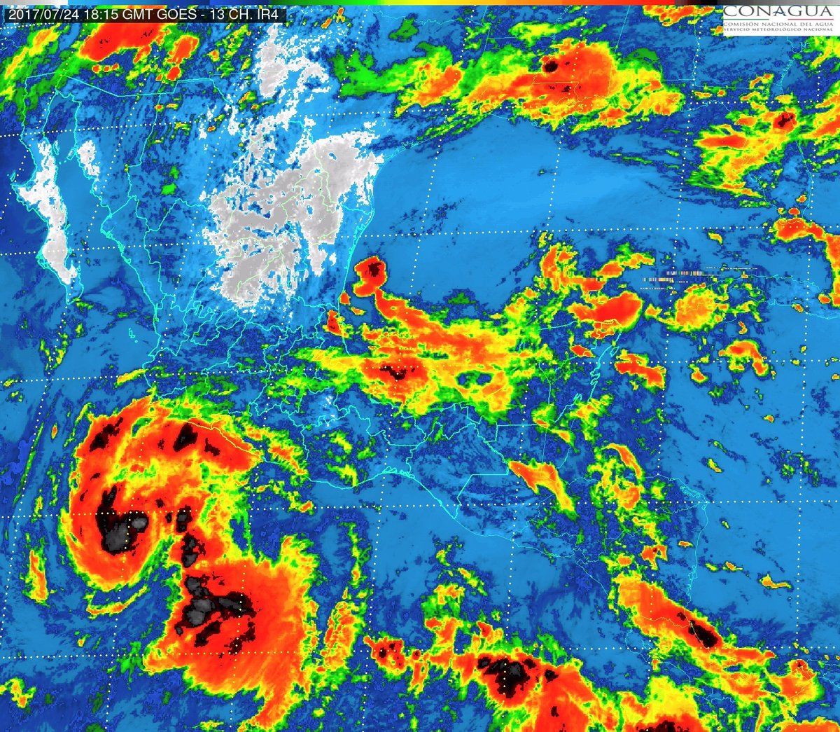 Lluvia con actividad eléctrica afecta a la Ciudad de México - mapa-coangua