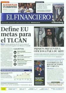 Duarte y TLC en primeras planas del martes - portadas-18-jul-financiero