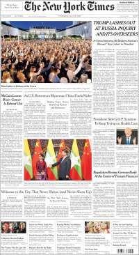 Osorio Chong y Trump en primeras planas del jueves - portadas-20-jul-nyt