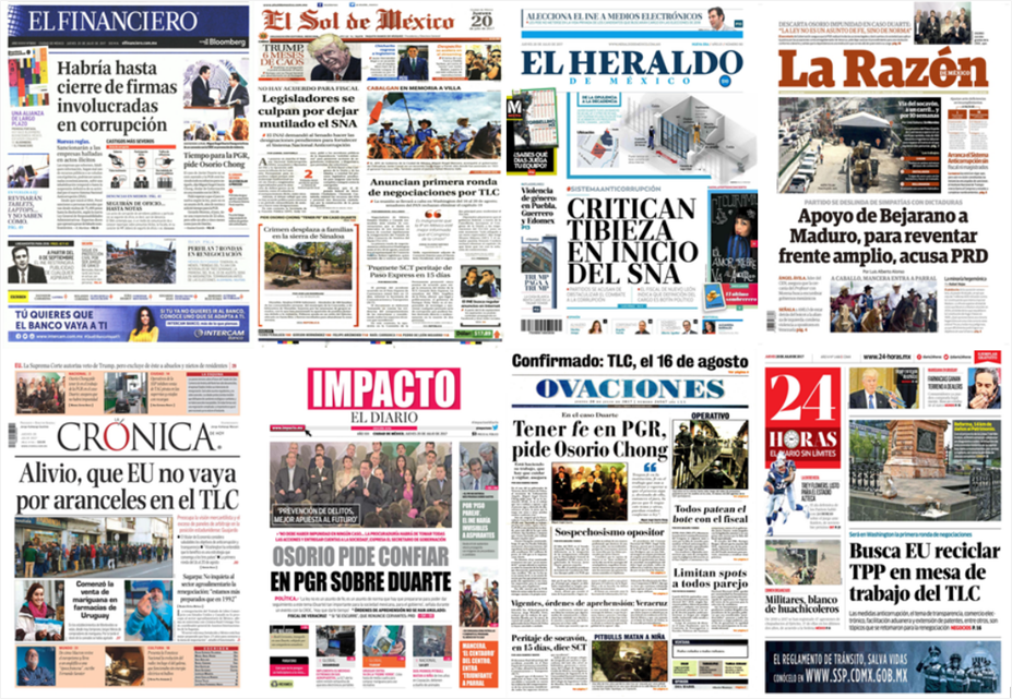 Osorio Chong y Trump en primeras planas del jueves - portadas-20-jul1