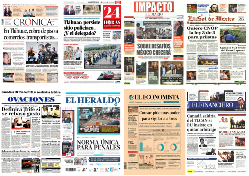 Tláhuac y Obamacare en primeras planas - portadas-26-jul1