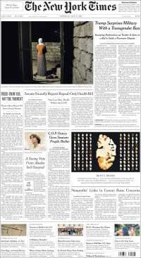 Tláhuac, EPN y Trump en primeras planas - portadas-27-jul-nyt