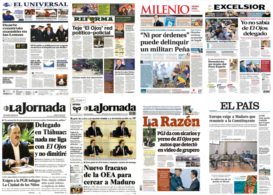 Tláhuac, EPN y Trump en primeras planas Tláhuac, EPN y Trump en primeras planas