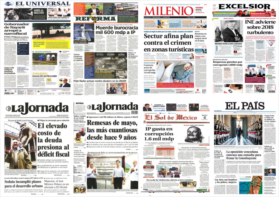 José Luis Cuevas y Macron en primeras planas