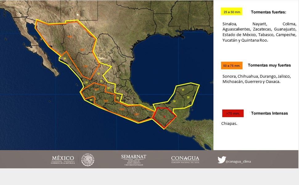 Lluvias y ambiente cálido en gran parte del país - pronostico-30007