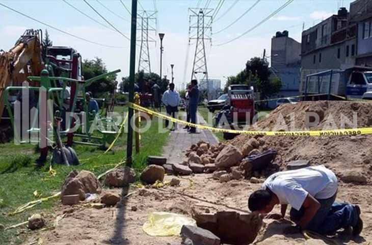 Aparece socavón en parque de Naucalpan - socavón-naucalpan