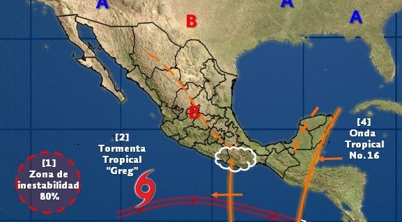 Se forma tormenta tropical Greg en el Pacífico