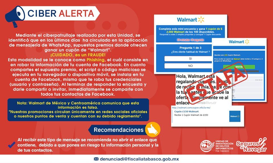 Advierten por mensaje malicioso en WhatsApp - whatsapp-walmart